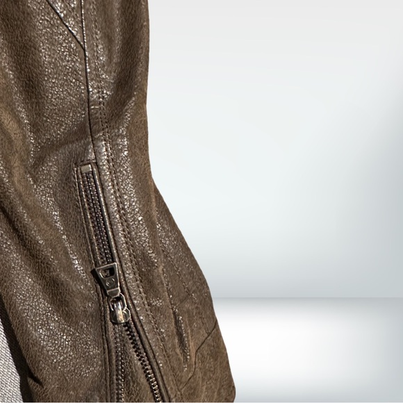 Danier Men’s High collar Brown Leather Jacket L - Picture 6 of 8